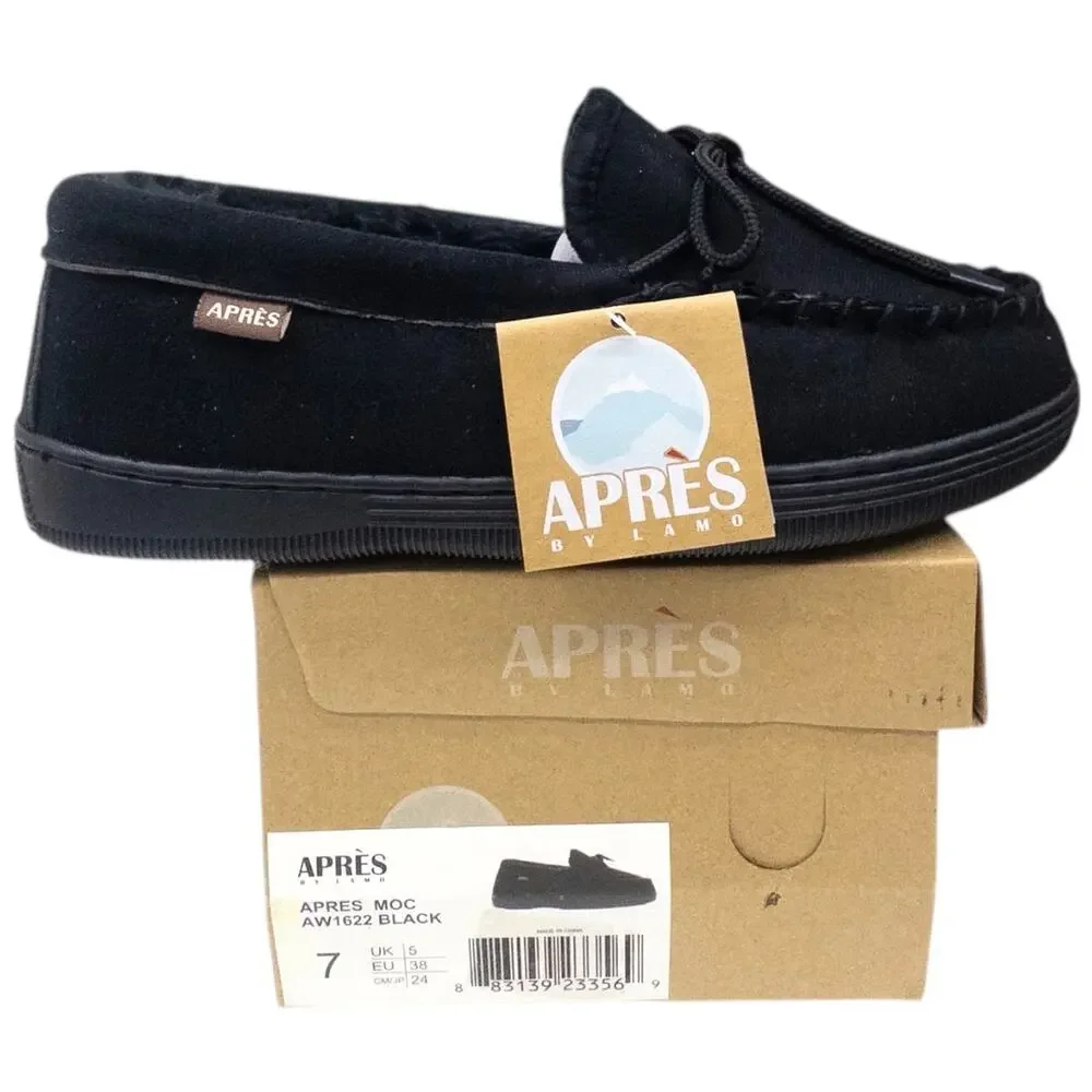 Apres by Lamo Fur Lined Moccasins Women's size 7 Black